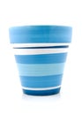 Empty blue plant pot