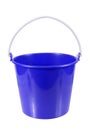 Empty blue plastic household bucket isolated on white background Royalty Free Stock Photo