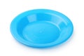 Empty blue plastic plate