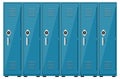 Empty blue school lockers