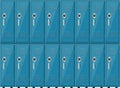 Empty blue school lockers Royalty Free Stock Photo