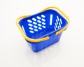 Empty blue shopping basket Royalty Free Stock Photo