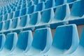 Empty blue stadium seats background. Royalty Free Stock Photo