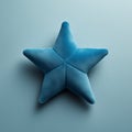 Little Star: Blue Star Shaped Pillow With Distinctive Soft Sculpture Design