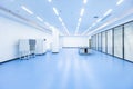 The empty blue tech lab room Royalty Free Stock Photo