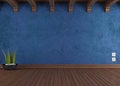 Empty blue vintage room Royalty Free Stock Photo