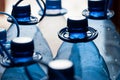 Empty, blue water bottles for recycle Royalty Free Stock Photo