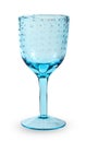 Empty blue wine glass isolated on white Royalty Free Stock Photo