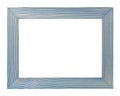 Empty blue wooden photo frame isolated on white background Royalty Free Stock Photo