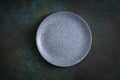 Empty bluish plate on dark above