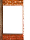 Empty board on the red brick wall Royalty Free Stock Photo