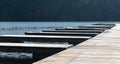 Empty boat docks and moorings after boats are removed Royalty Free Stock Photo