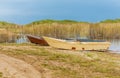 Empty boat in Tigris river, Iraq Royalty Free Stock Photo