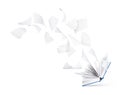 Empty book with flying pages isolated Royalty Free Stock Photo