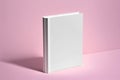 Empty Book Template. Standing closed book with white Cover. Mock Up . AI generated