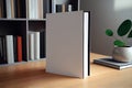 Empty Book Template. Standing closed book with white Cover. Mock Up . AI generated