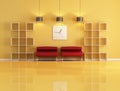 Empty bookcase in a living room