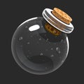 Empty bottle. Game icon of magic elixir. Interface for rpg or match3 game. Empty or used. Big variant. Royalty Free Stock Photo