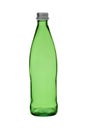 Empty bottle for mineral water with a stopper from green glass isolated on a white background Royalty Free Stock Photo