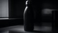Empty bottle reflecting freshness, healthy drinking water generated by AI