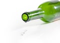 Empty Bottle of Wine and drop Royalty Free Stock Photo