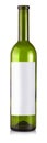 Empty bottle of wine with label isolated on a white background Royalty Free Stock Photo