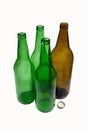 Empty bottles of beer Royalty Free Stock Photo