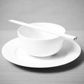 Empty bowl with chopstick black and white color tone style Royalty Free Stock Photo