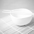 Empty bowl with chopstick black and white color tone style Royalty Free Stock Photo