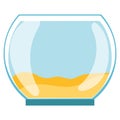 Empty bowl-shaped aquarium, round aquarium. Vector illustration