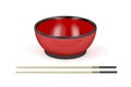 Empty bowl and wooden chopsticks Royalty Free Stock Photo