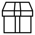 Empty box icon, outline style Royalty Free Stock Photo