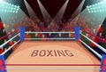 Empty boxing arena flat vector illustration