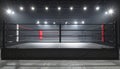 Empty Boxing Ring Illuminated by Dramatic Stage Lights with Fog arena sport Royalty Free Stock Photo