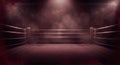 Empty Boxing Ring Background with Intense Red Lighting and Grunge Texture Royalty Free Stock Photo