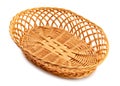 Empty bread wicker basket isolated on white background Royalty Free Stock Photo