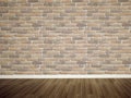 Empty bricks wall and floor Royalty Free Stock Photo