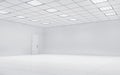 Empty bright office room with square lights. 3d rendering Royalty Free Stock Photo