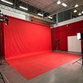 Empty bright red studio background for product display Royalty Free Stock Photo