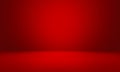 Empty bright red studio background, product display with copy space for displaying content design. Banner for product advertising Royalty Free Stock Photo