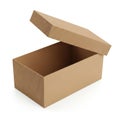 Empty brown cardboard box with open lid Royalty Free Stock Photo