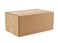 Empty brown cardboard box on white background Royalty Free Stock Photo