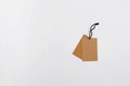 Empty brown cardboard tag with  string Royalty Free Stock Photo