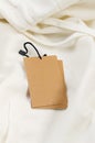 Empty brown cardboard tag with  string Royalty Free Stock Photo