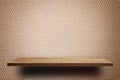 Empty Brown display wooden shelf counter brown paper texture