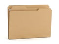 Empty brown file folder on white background Royalty Free Stock Photo
