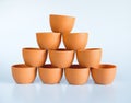 Empty brown flower pot isolated over the white Royalty Free Stock Photo
