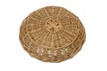 Empty brown handmade wicker woven straw basket Royalty Free Stock Photo