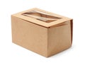 Empty brown paper box with clear window Royalty Free Stock Photo