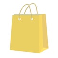 Empty brown paper shopping bag with handles. Online store e-commerce internet order of groceries merchandise concept